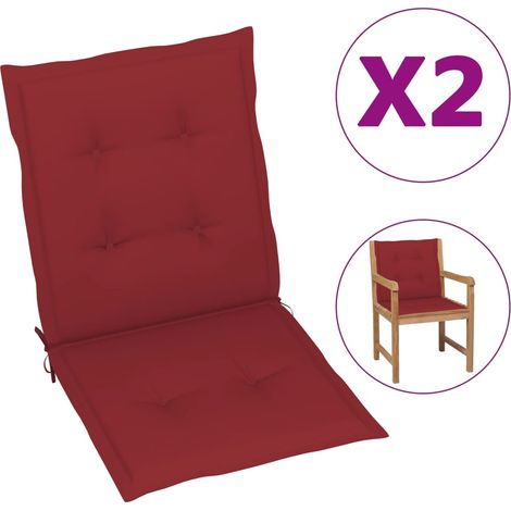 vidaXL Cuscini per Sedia 2 pz Rosso Vino 100x50x7 cm in Tessuto