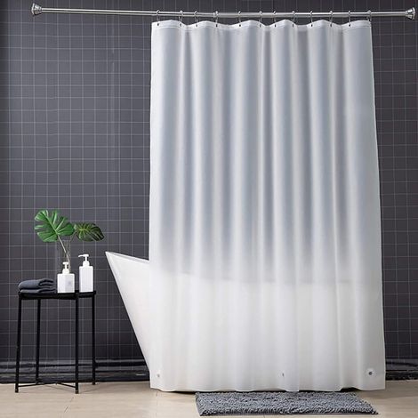 Rideau De Douche Interieur - Plastique Dépoli - Longueur Allongée - Avec Aimants Et Oeillets Métalliques - Épaisseur Renforcée - 1 Pièce (1/5)
