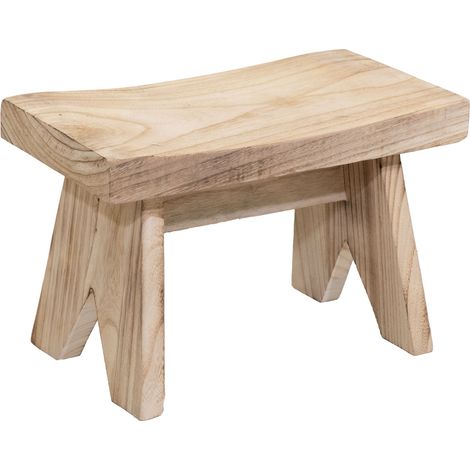 Holz Blumenbank natur rechteckig - 40 x 25 cm - Echtholz Deko Pflanzenständer - Massivholz Hocker Ständer für Blumen Topfpflanze Garten Balkon Wohndekoration