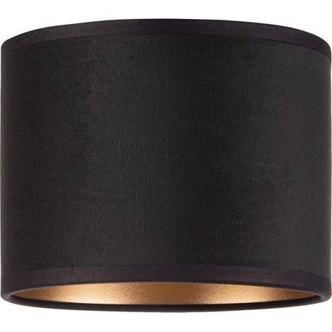 Pantalla de lámpara Tornado redonda de 16 pulgadas, terciopelo negro y dorado. (1/5)
