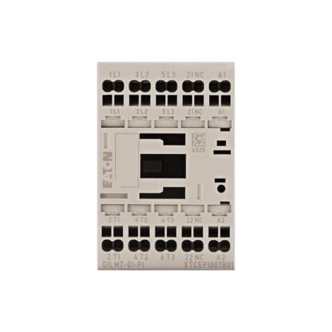 Contacteur de puissance DILM7-01 (230 V 50 Hz, 240 V 60 Hz) - PI 3P 380 V 400 V 3 kW 1R 230 V CA à enclenchement rapide 199224 (1/3)