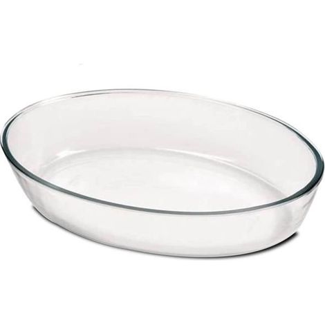 Plat à four oval, moule de cuisson en verre, capacité 2.4 L - Longueur 30 x Profondeur 21 x Hauteur 6.3 cm -JUANIO