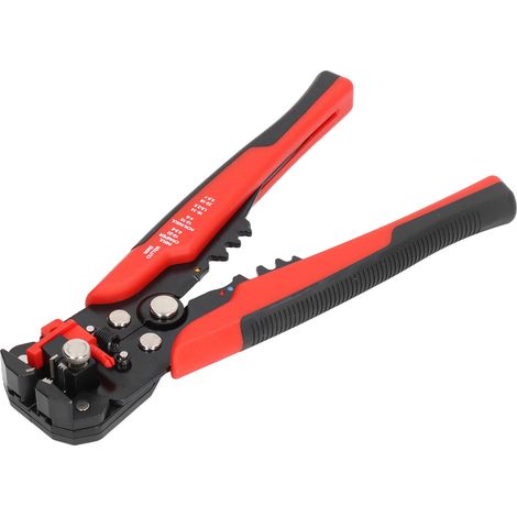 Pince multifonction automatique 8 pouces : sertissage, coupe et dénudage fil - Conception ergonomique pour bricolage et professionnel, couleur rouge. (1/5)