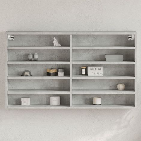 Vitrine Cabinet Concrete Grey 100x15x58 cm Engineered Wood vidaXL