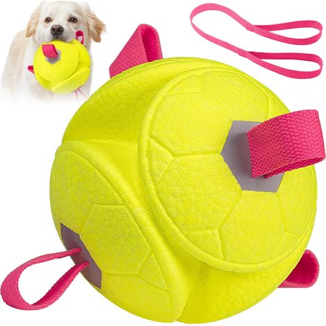 Ballon de football interactif de 15 cm pour animaux de compagnie, avec poignées, pour le tir à la corde, jouet aquatique et fête d'anniversaire. (1/5)