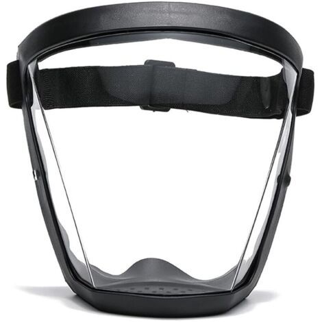Masque facial super protecteur, masque antibuée, masque facial transparent pour adulte, masque facial en plastique (noir) (1/4)