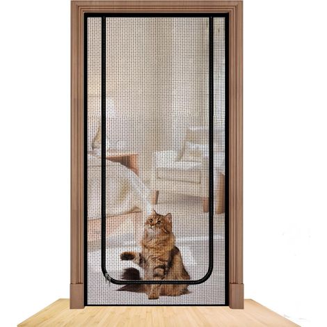 Filet de protection pour chat de balcon 90x210cm, barrière pour chat avec fermeture éclair, écran pour animaux sans perçage, filet de protection pour empêcher les chats de s'échapper (1/5)