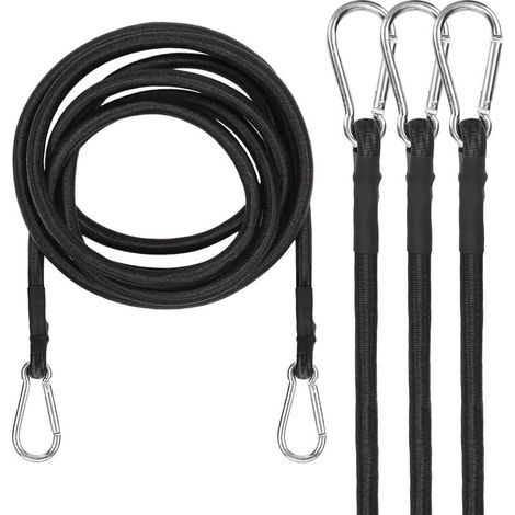 GDHZS- Lot de 4 Tendeurs Réglables en Métal Tendeur à Bagages Extra Solide pour Voiture, Vélo, Camping, Voyages -100 cm - Noir (1/5)