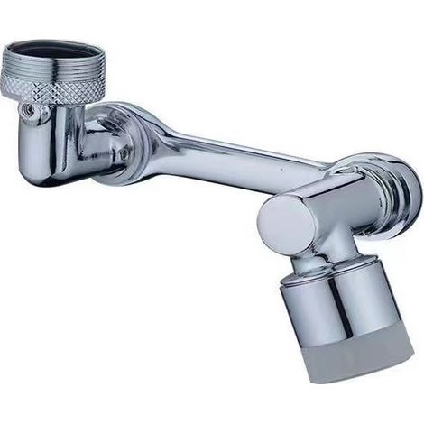 Robinet Magique Pivotant 1080°,Corps en Laiton, Chromé, Argent (1/4)