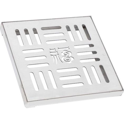 Grille d'évacuation en acier inoxydable, grille d'évacuation extérieure, siphon de sol carré 150/200/300 mm (1/4)