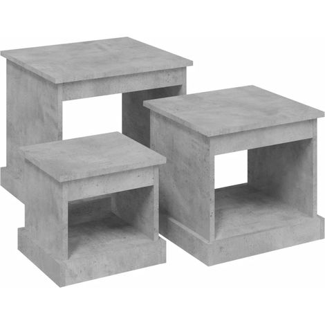 Maison Exclusive - Tavolini da Salotto 3 pz Grigio Cemento in Legno Multistrato