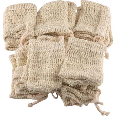 Lot de 30 sachets à savon en sisal naturel, pochettes de rangement pour savon exfoliant (1/5)