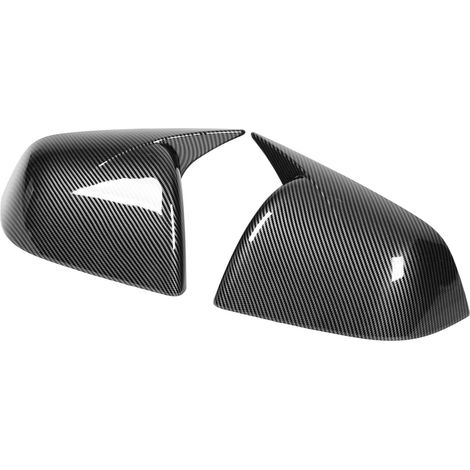 Coques de rétroviseurs extérieurs brillantes style fibre de carbone pour Tesla Model Y 2020-2023 (1/5)