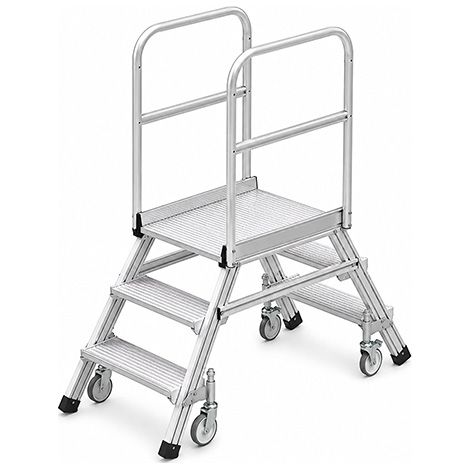 Plateforme mobile 2x3 marches - Hauteur max. de travail 2.73m - 6389-03 (1/3)