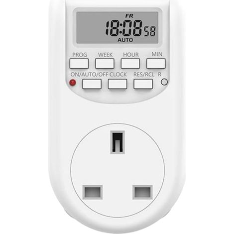Zeitschaltuhr-Steckdose, programmierbarer Zeitschaltuhr-Stecker mit Countdown- und Wiederholungszyklus für Ein-/Ausschalt-Beleuchtung, britischer Standard (1/5)