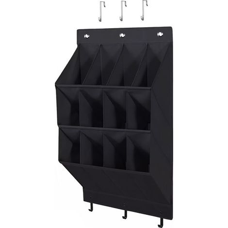 Organisateur Chaussures Porte - 12 Poches Profondes 17 cm - Polyesther Résistant - Pour Porte Armoire Mur - 43 x 17 x 79 cm - 1 Pièce