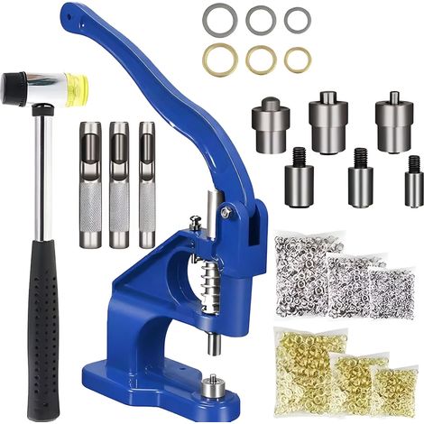Lot de 3000 Œillets Dorés et Argentés avec Machine à Pression Manuelle – Kit d'Installation pour Renforts Métalliques, Vente Populaire à l'International-x