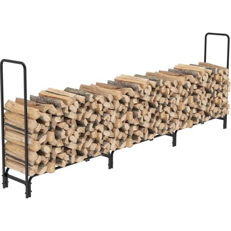 UNHO Soporte Leñero para Leña Exterior Estanteria Organizador Metalico Grande para Leña Madera para Jardín 345x35x117cm (1/5)
