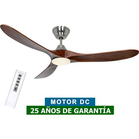 Ventilateur de plafond avec lumière CasaFan 315261 ECO GENUINO-L 152cm bois massif noyer / chrome satiné