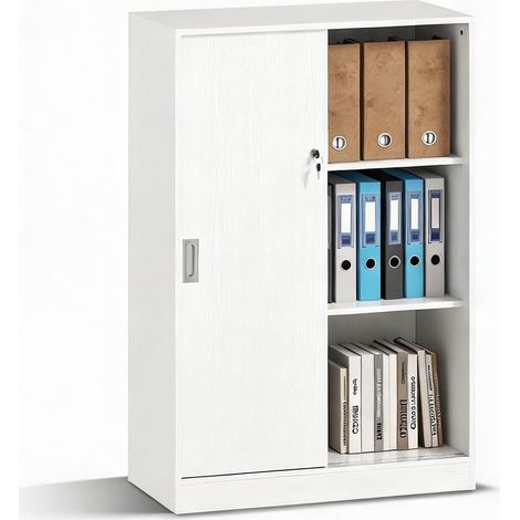 Meuble de rangement de bureau blanco 80 x 40 x 120 cm (1/5)