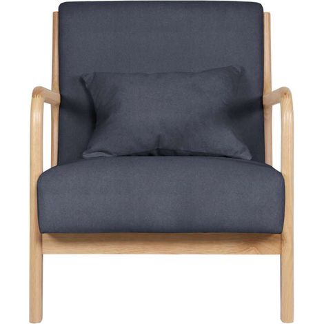 Butaca Tokio microfibra gris/madera 65 cm(ancho) 83 cm(altura) 72 cm(fondo) (1/5)
