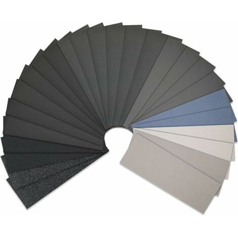 Papier de verre 60/120/240/400/600/800/1200/2000/2500/3000/5000/7000/10000 Grain Papier abrasif eau/sec 9 x 3,6 pouces, Utilisé pour polir le métal, le bois, les (26 Papier）——, (1/5)