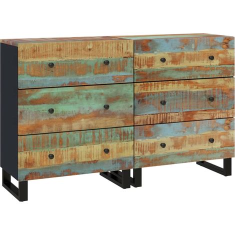 Aparadores 2 unidades madera maciza reciclada 60x33x75 cm vidaXL (1/5)