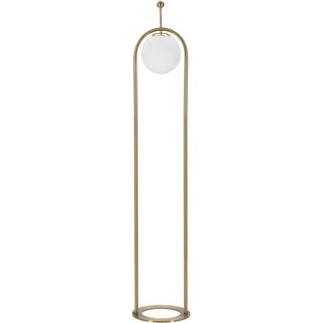 Lampada da terra Glamy Arc in ferro dorato e vetro opalino Ø 28 cm (1/5)