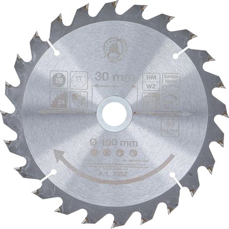 1 Lame De Scie Circulaire, Métal Dur, 24 Dents, Ø190 Mm, Pour Bois (1/4)