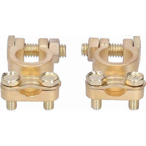 Lot de 2 pinces de bornes de batterie 6V/12V pour voiture, fourgonnette, caravane, camion - Connecteurs positif et négatif (1/5)