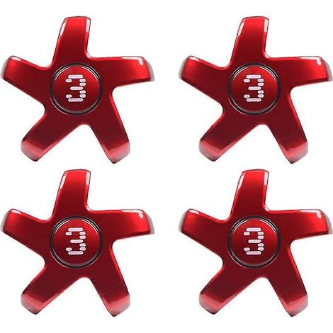 Lot de 4 cache-moyeux de roue de voiture, housses de protection décoratives rouges (1/5)
