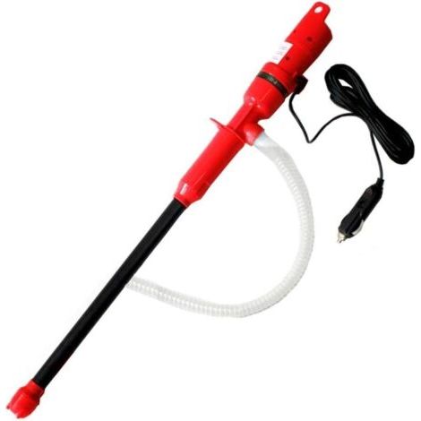 Pompe de transfert de liquide. Portable. Électrique. Essence. Diesel. Pompe à liquide. Aquarium. Pompe pour bassin avec tuyau d'aspiration. Rouge. 12 V (1/4)