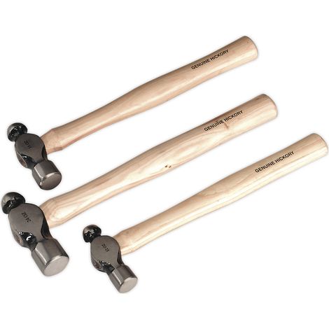 Sealey Premier Ball Pein Hammer Set 3pc Hickory Shafts AK203