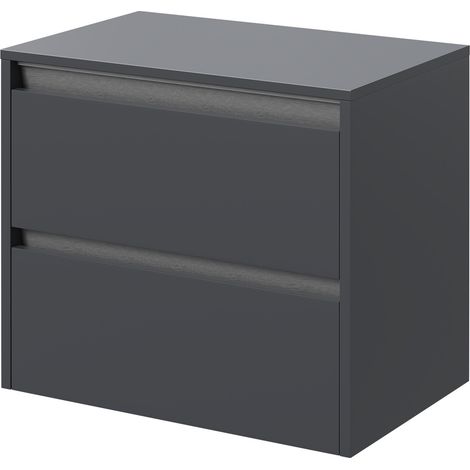 Wholesale Domestic City Gloss Grey 600mm Wall Mounted Vanity Unit for Countertop Basins with 2 Drawers (1/5)