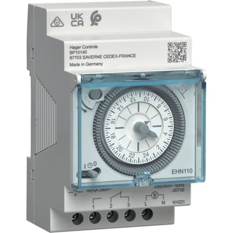 Programador horario compacto incoloro Hager EHN110