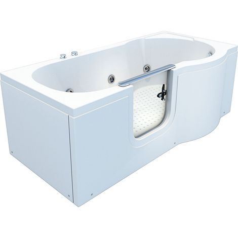 Seniorenwanne mit Tür Whirlpool S12-WP-L Badewanne 170x85cm ohne Armatur