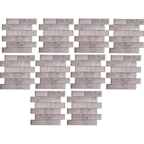 Lot de 10 stickers muraux autocollants imitation carrelage 3D (1/5)