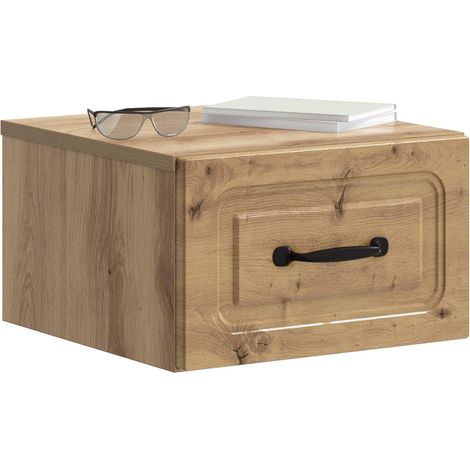 Maison Exclusive - Mobiletto da notte a muro Rovere Artigianale 34,5 x 33 x 20 cm