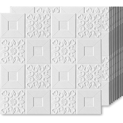Lot de 10 autocollants muraux 3D en mousse, anti-collision, étanche, 35x35cm, plafond et mur (1/5)