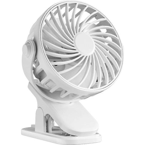 Mini ventilateur rechargeable rotating suspendu clip portable bureau chambre dormitory extérieur gifts blanc (1/5)