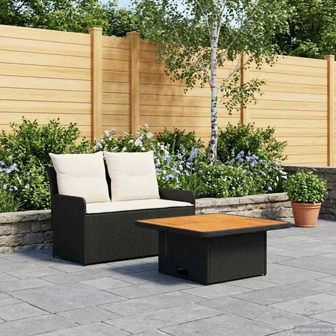 vidaXL Divano da Giardino con Braccioli e Tavolo Alzabile 2 Pezzo