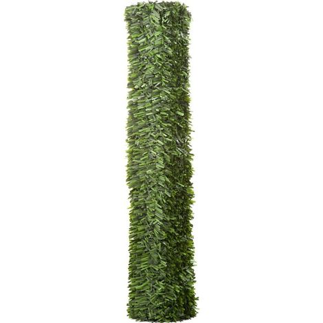 Seto artificial hoja ancha 43 varillas/m2 1 x 3 m bicolor