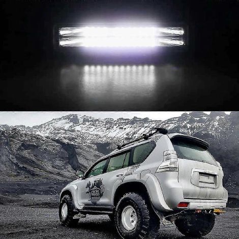 Ensemble de phares antibrouillard LED pour véhicules tout-terrain 4x4, barre lumineuse LED 48 W à faisceau concentré pour camions, quads et SUV, feux de jour LED, projecteur de travail. (1/5)