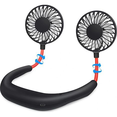 Ventilador de cuello portátil manos libres USB, mini ventilador deportivo colgante, pequeño ventilador de escritorio ideal para la oficina. (1/5)