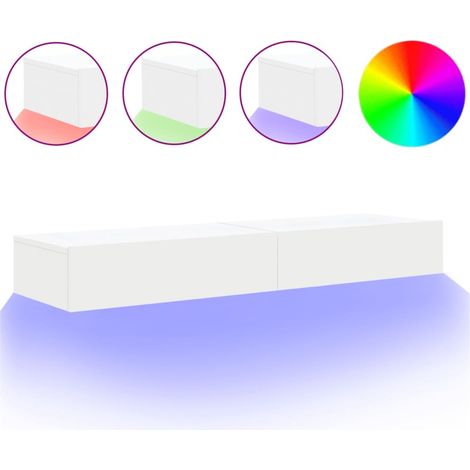 Maison Exclusive - TV-Schränke mit LED-Leuchten 2 Stk. Weiß 60x35
