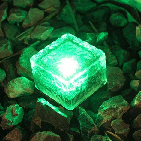 Solar Floor Tile Light - LED Square Buried Garden Light - Waterproof Ice Cube Style - Outdoor Path Yard Pond Decoration - 1 Piece (1/5)
