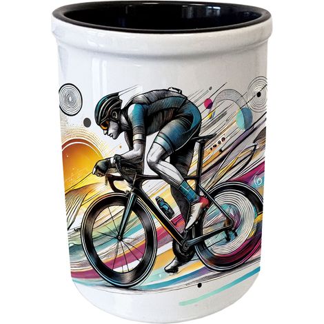 Pot à crayons cycliste en céramique