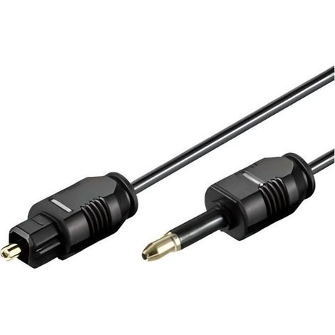 Câble adaptateur audio numérique optique - - Jack 3.5mm vers TosLink - Noir - 1.0m (1/2)