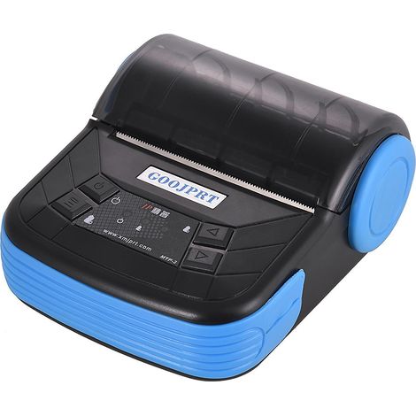 GOOJPRT MTP-3 80mm BT Thermodrucker, tragbar und leicht, für den Kassenbondruck im Supermarkt – UK-Stecker – Blau