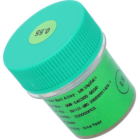 Billes de soudure sans plomb BGA en étain 25W pour la réparation et le reballage de cartes PCB, 0,55 mm (1/5)